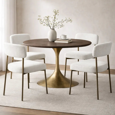 Billie Dining Chair with Performance Fabric and Iron Frame