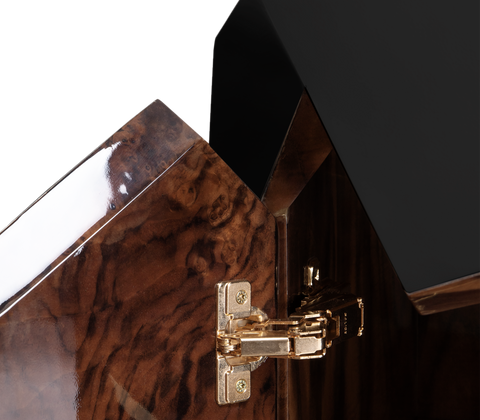 Black Faceted Sideboard Buffet Cabinet with Hidden Storage
