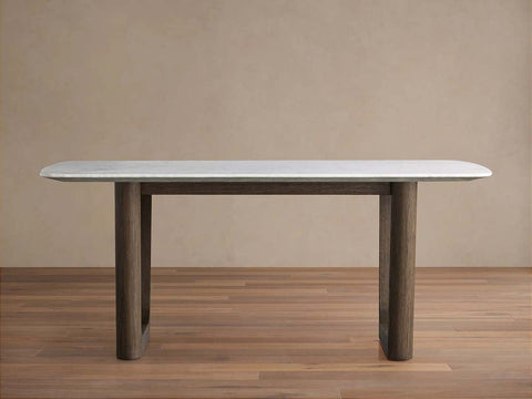 Saint Germain Marble Top Dining Table With Wood Rennes & metal Base