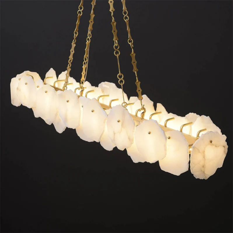 Housegent Alabaster OvalI Chandelier, Dining Room Chandelier