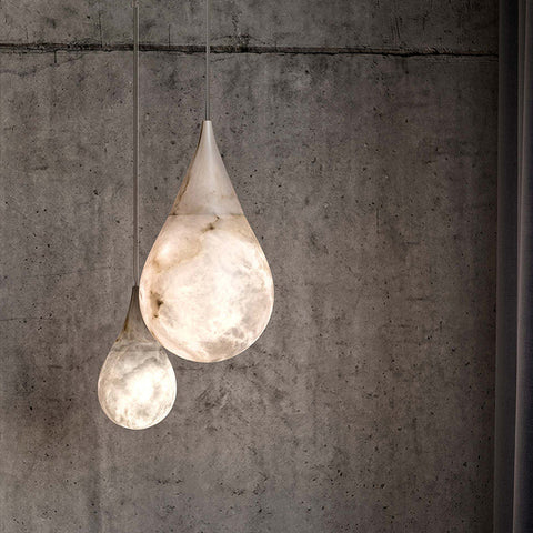 Housegent Cleo Teardrop Alabaster Pendant, Kitchen Island Pendant Lamp Fixture