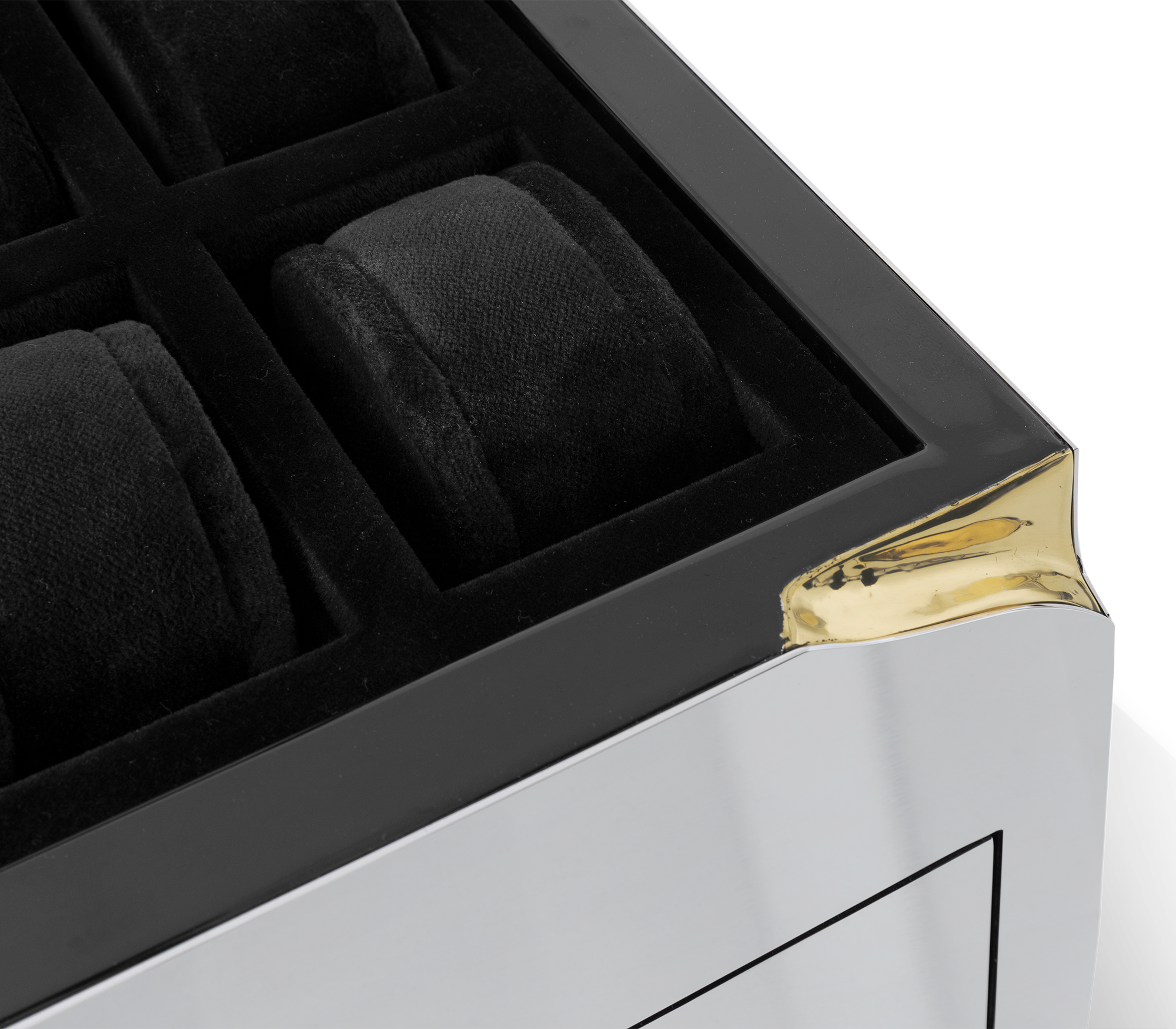 Lapiaz Watch Box with Polished Stainless Steel and Watch