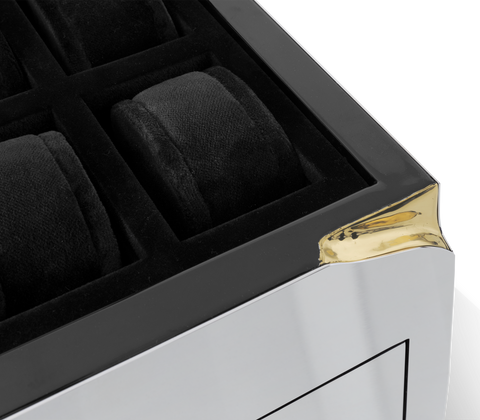 Lapiaz Watch Box with Polished Stainless Steel and Watch