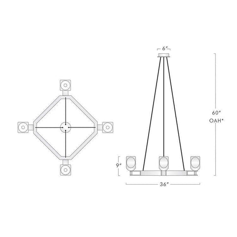 Housegent Canson Square Crystal Chandelier