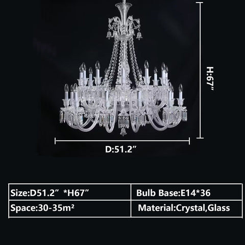 European-style Luxury Colorful Candle Crystal Oversized Chandelier Art Designer Foyer/Staircase Light Fixture