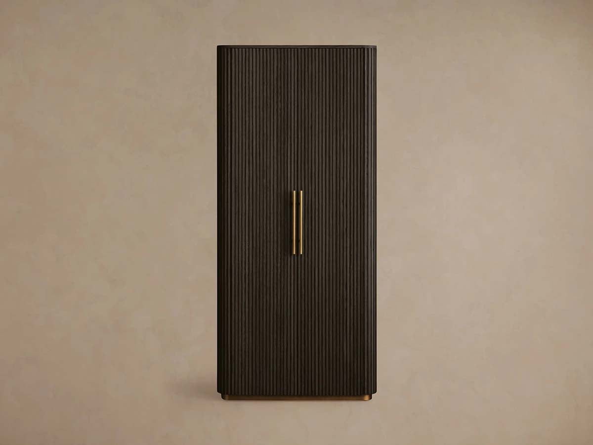 Finnley Minimalist Modern Tall Cabinet with Doors for Living Room Storage