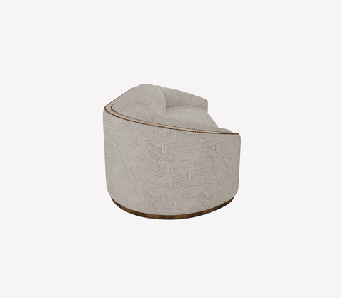 Curved Velvet Sofa with Gold Accents and Modern Style