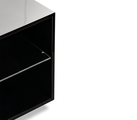 Glass Black Storage Drawers Cabinet