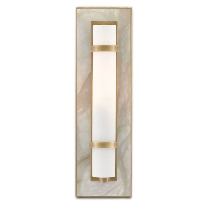 Alabaster Bruneau Brass Wall Sconce