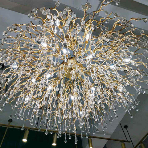 Housegent Tree Branch Kala Gold Branch Crystal Chandelier