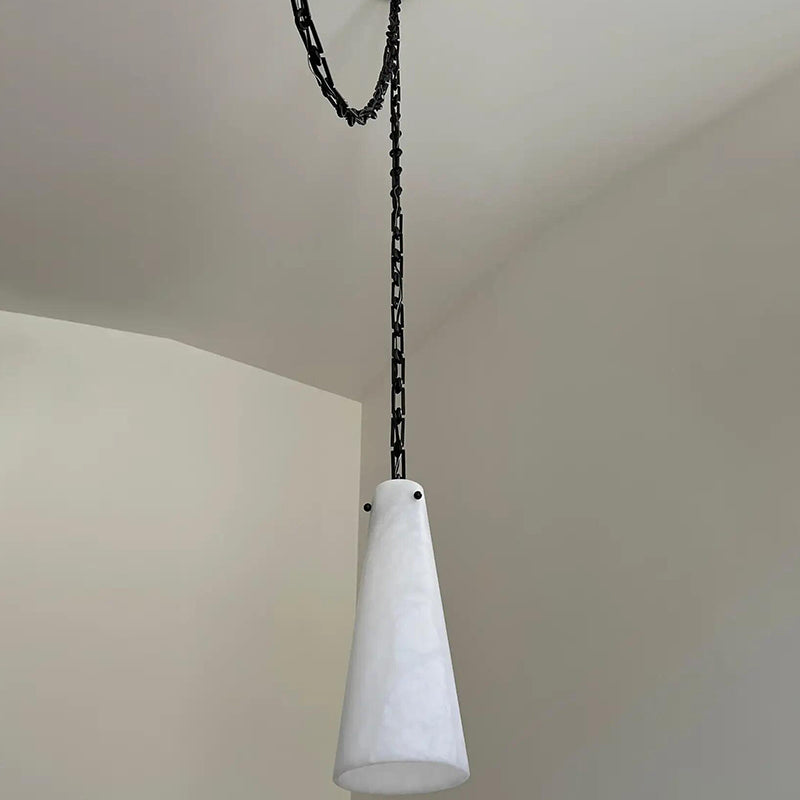 Contemporary Lucca Chandelier 202A-5 in Alabaster, 5-Light Vintage Alabaster Pendant Cluster