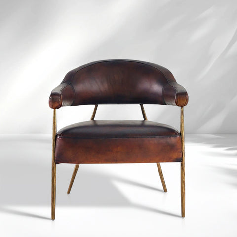 Giacometti semi-circular Leather Armchair