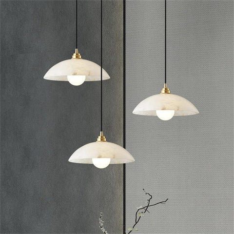 Joni Alabaster Dome Pendant Light, Hanging Light For Living Room