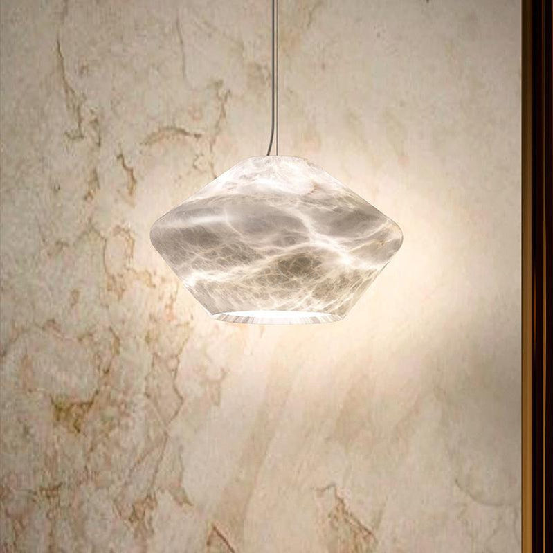 Decorative Alabaster Bedside Pendant Light, Living Room Pendant Light