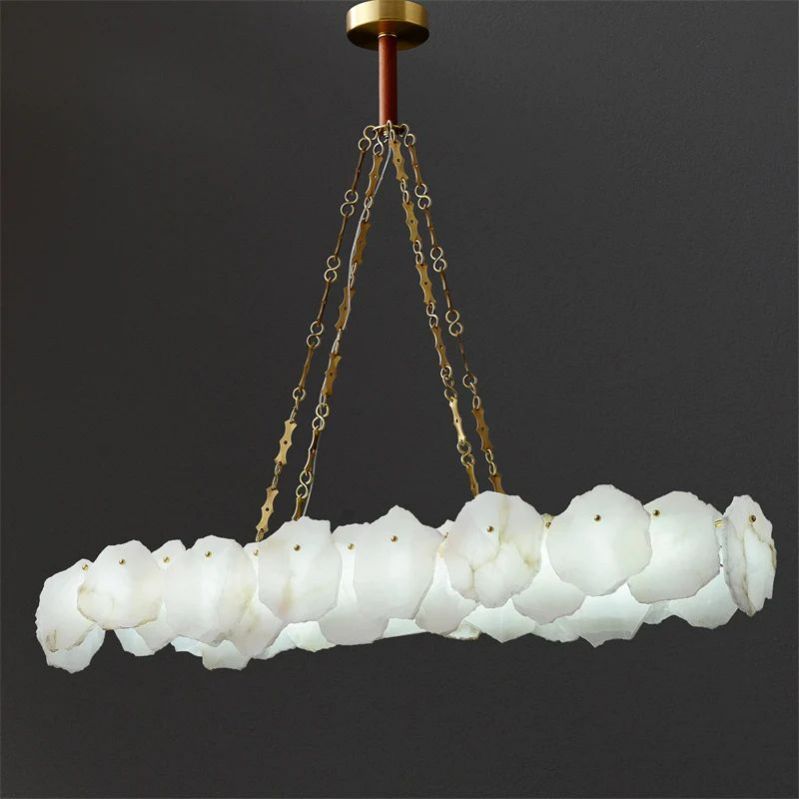 Housegent Alabaster OvalI Chandelier, Dining Room Chandelier