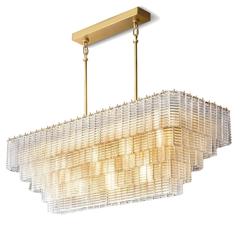 Mirene Glass Rectangular Chandelier 59"