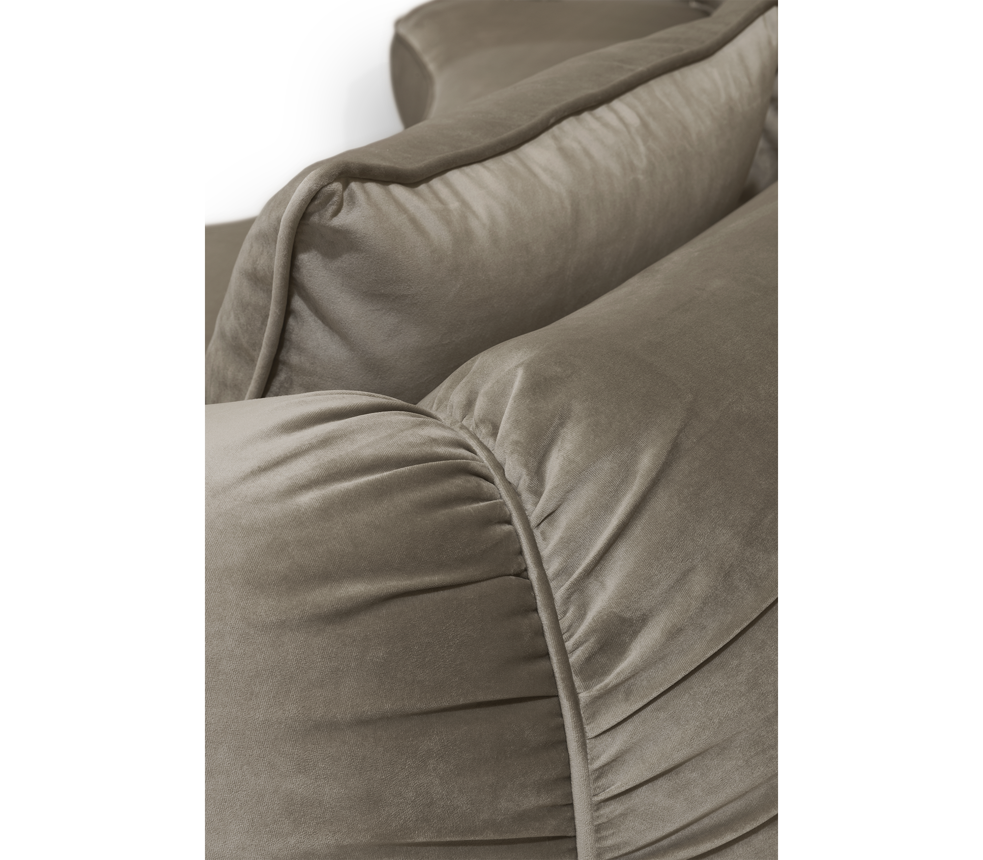 Brass Wood Sculptural Form Sofa Living Room
