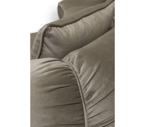 Brass Wood Sculptural Form Sofa Living Room