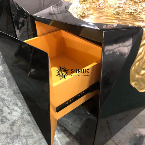 Diamond-Inspired Sideboard Buffet Cabinet