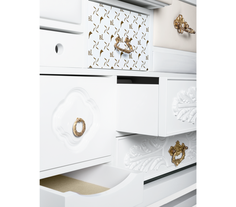 Black Hidden Storage Sculptural Form Sideboard
