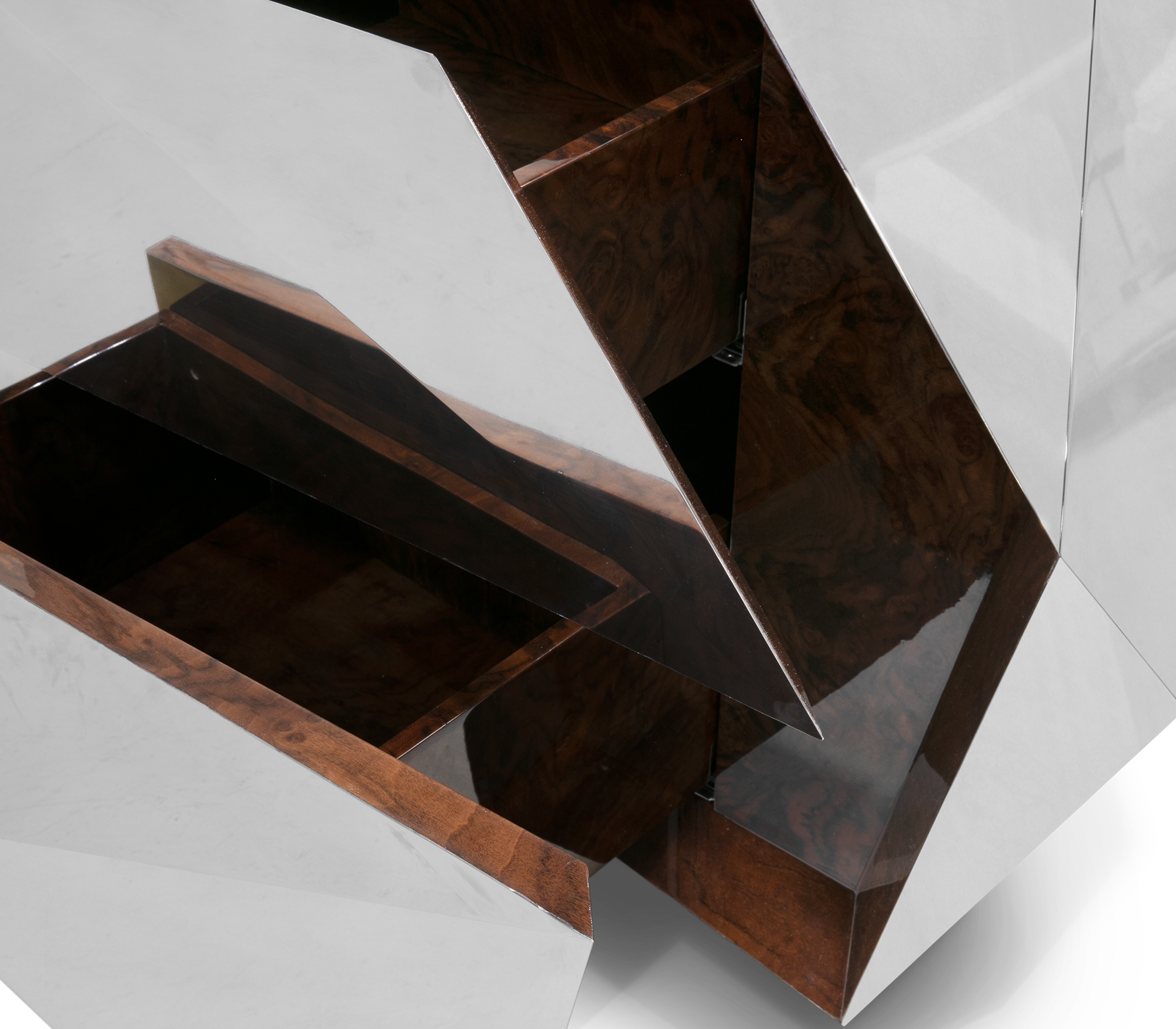 Hidden Storage Faceted Design Sideboard