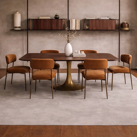 Billie Dining Chair with Performance Fabric and Iron Frame