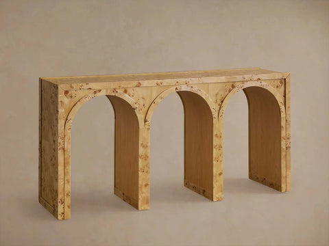 Hattie Wood Console Entryway Table Arch Design Hallway Entrance Table