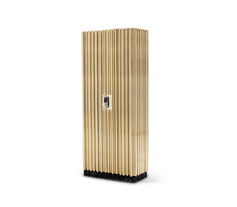 Symphony Watch Winder Safe with Gold-Plated Brass Pipes and