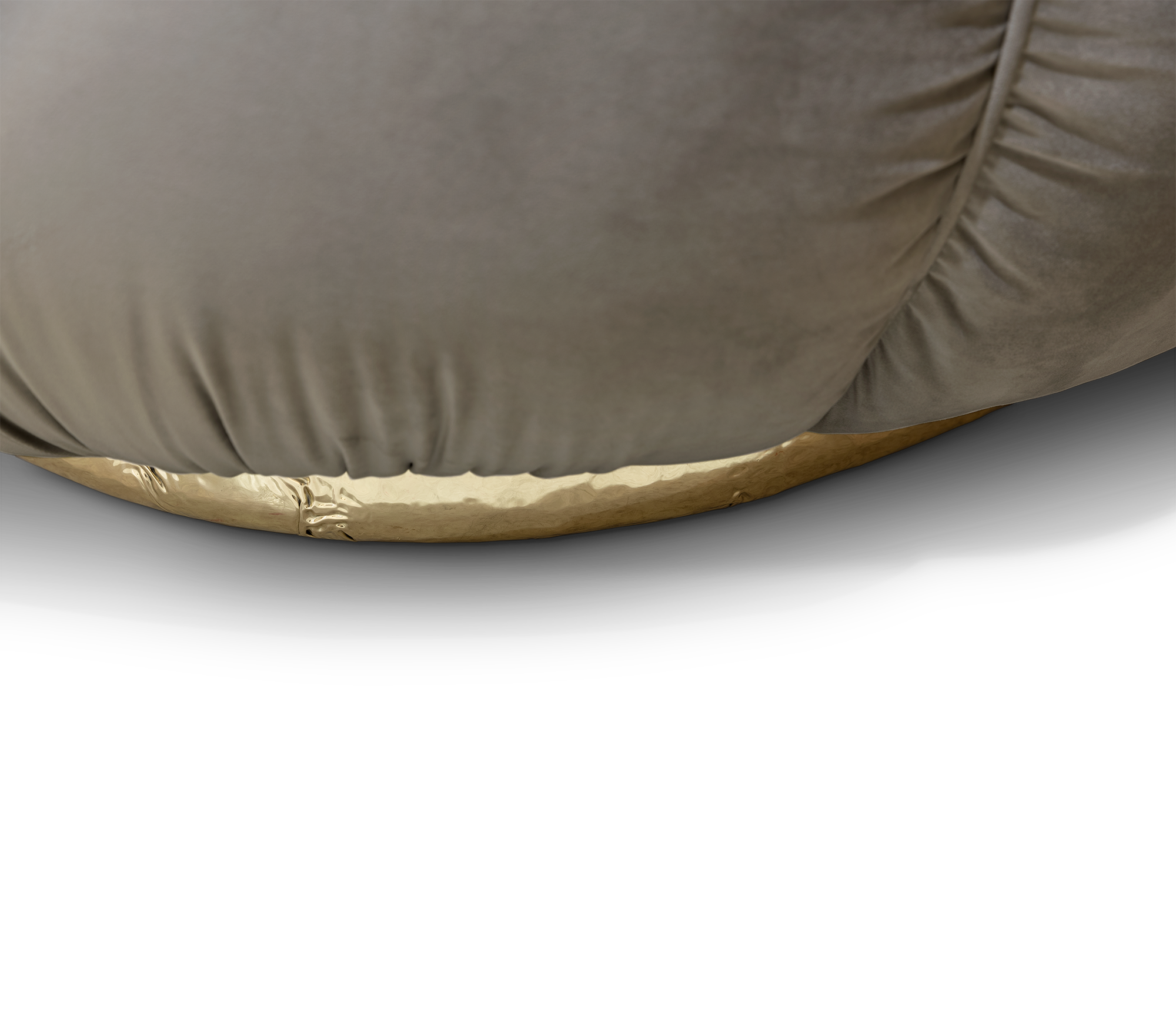 Brass Wood Sculptural Form Sofa Living Room