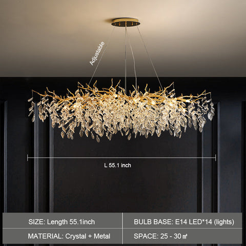 Affordable New French Style Branch Crystal Chandelier Crystal Leaves Ceiling Light Fixture