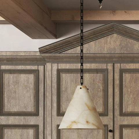 Contemporary Lucca Large Alabaster Pendant Light For Kitchen Island, Living Room