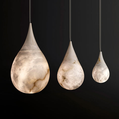 Housegent Cleo Teardrop Alabaster Pendant, Kitchen Island Pendant Lamp Fixture