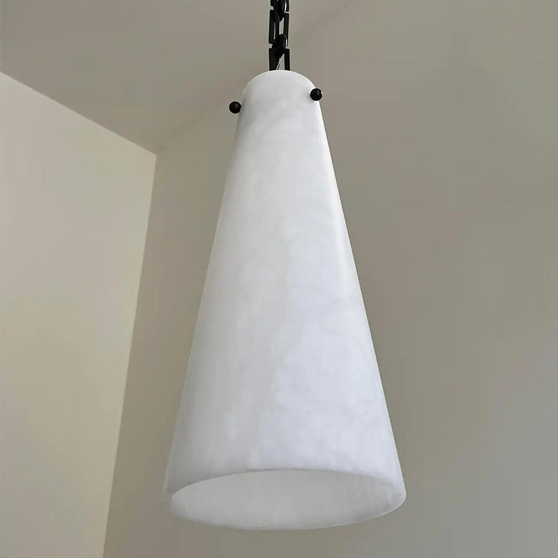 Contemporary Lucca Chandelier 202A-3 in Alabaster, 3-Light Vintage Alabaster Pendant Cluster