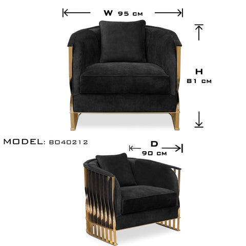 Brass Leather Gold Sculptural Form Armchair
