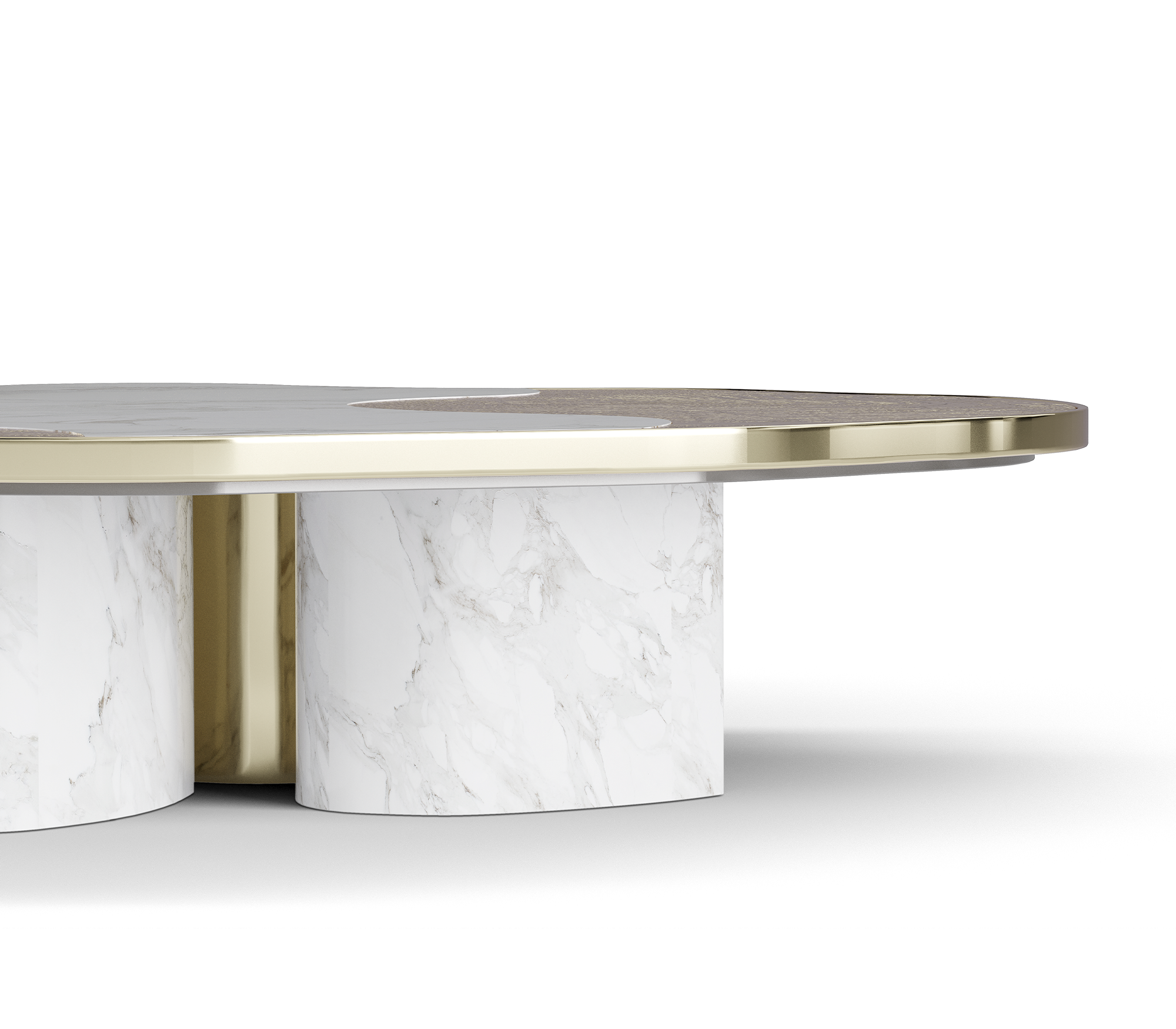 Stone Marble Black Sculptural Form Coffee Table