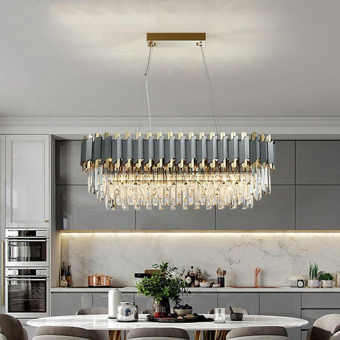 Housegent Bobon Flavian Rectangular Crystal Chandelier