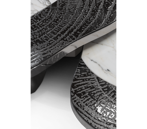 Stone Marble Black Sculptural Form Coffee Table