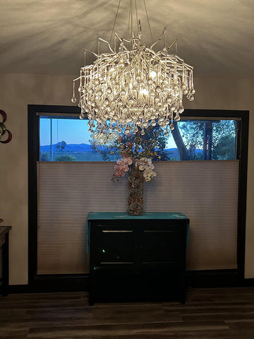 Stunning Tree Branch Crystal Chandelier With Clear Teardrop-shaped Glass Living/Dining Room Ceiling Lamp/Light