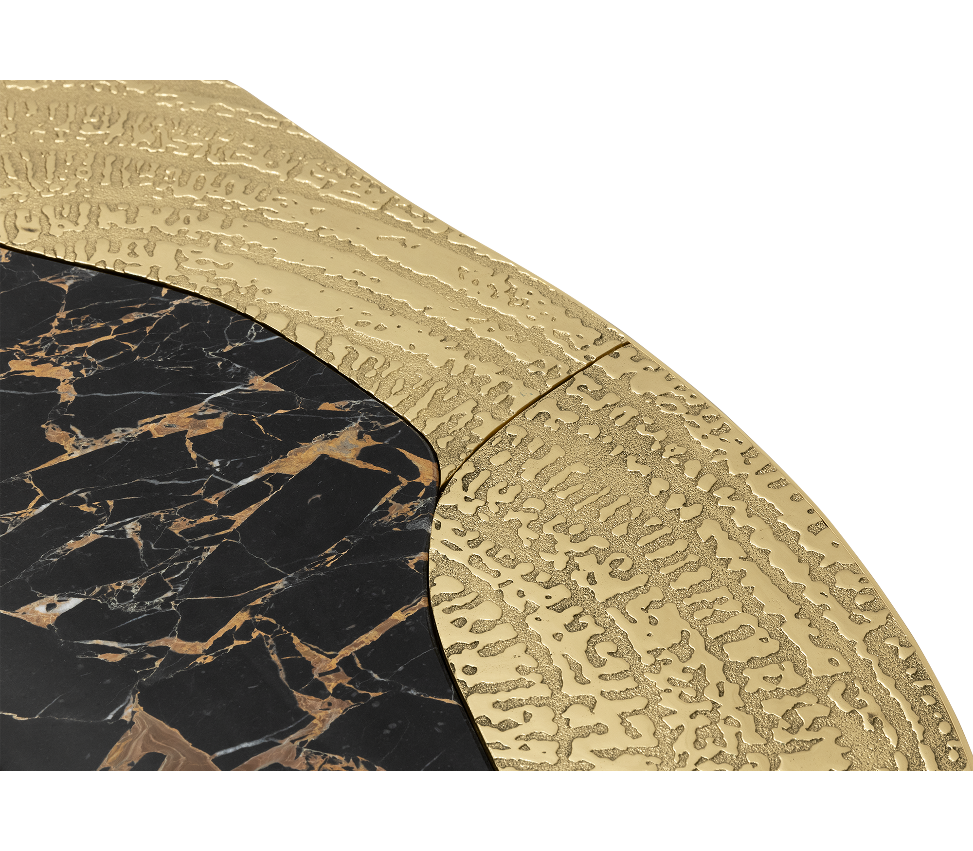 Stone Marble Black Sculptural Form Coffee Table