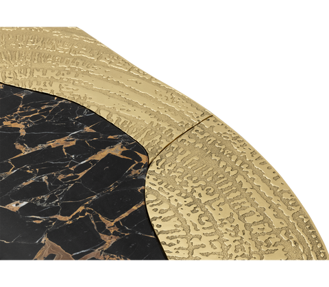 Stone Marble Black Sculptural Form Coffee Table