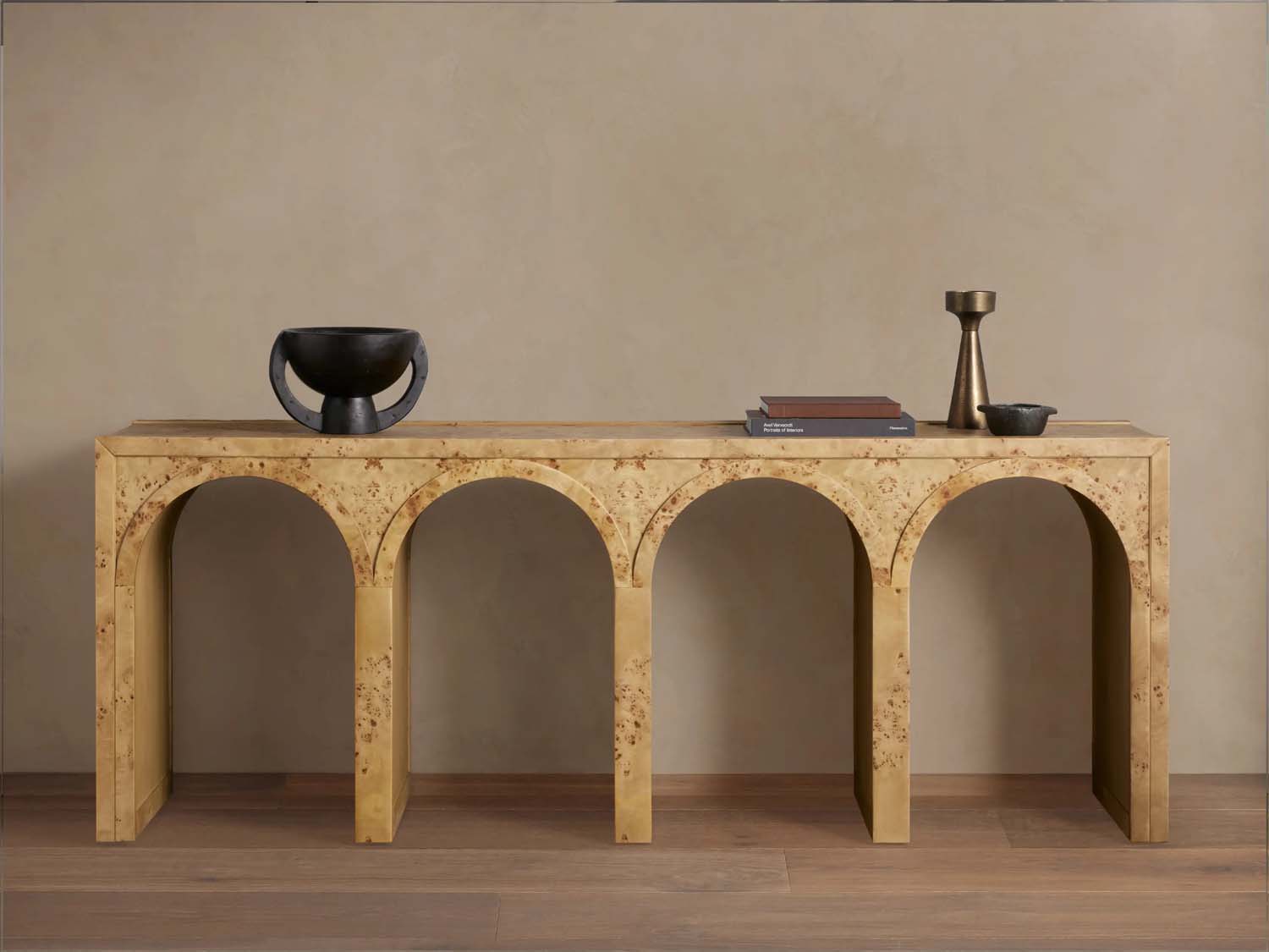 Hattie Wood Console Entryway Table Arch Design Hallway Entrance Table