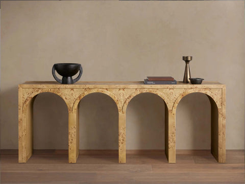 Hattie Wood Console Entryway Table Arch Design Hallway Entrance Table