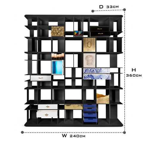 Brass Glass Hidden Storage Display Cabinet