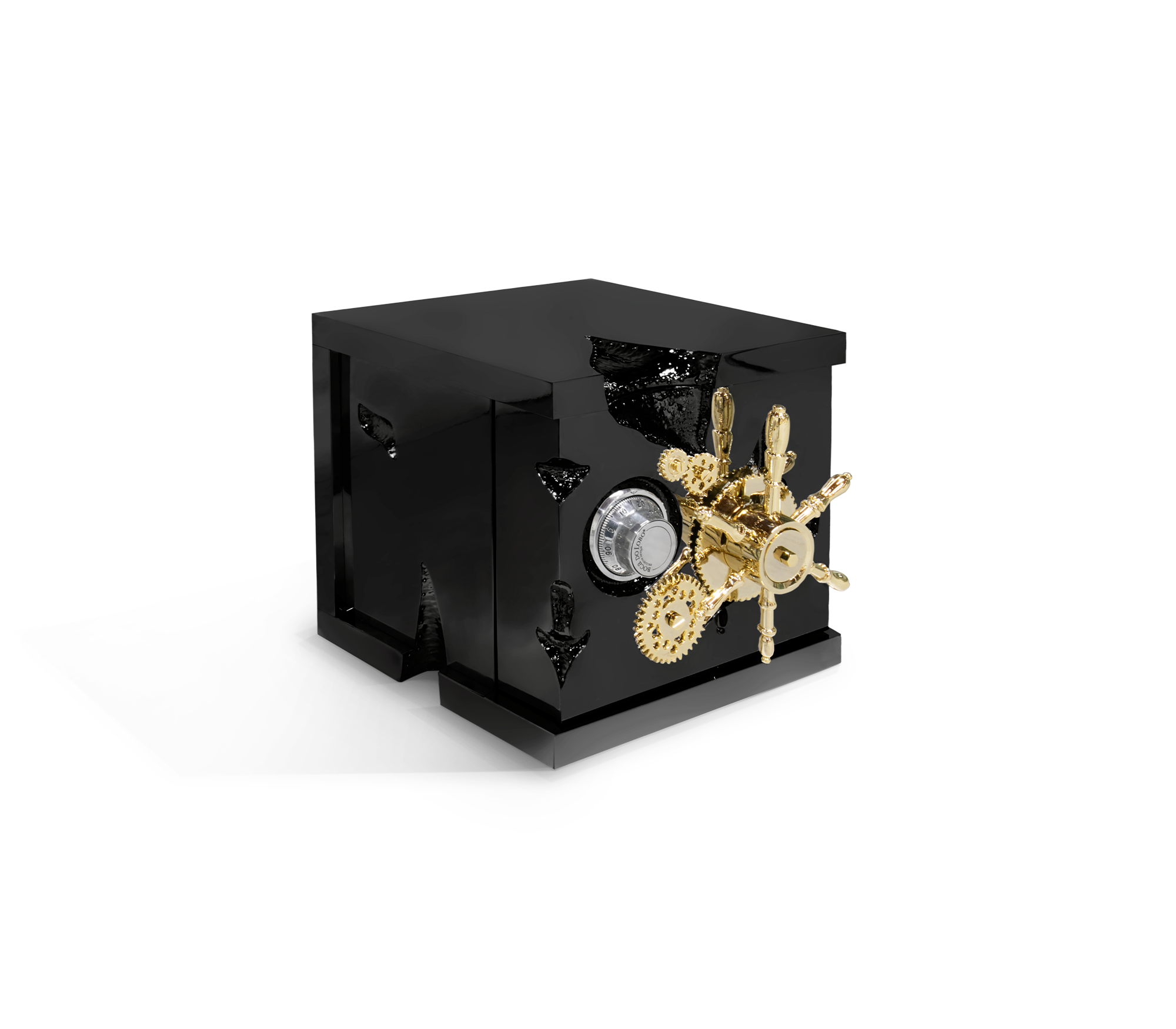 Portable Jewelry Safe with Secret Dial Lock and Gold-Plated
