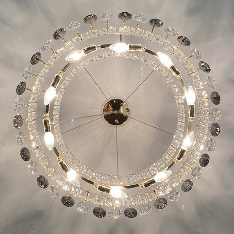 Luxurious K9 Crystal Chandelier in Brass/Silver Finish | Modern Ceiling Light Fixtures