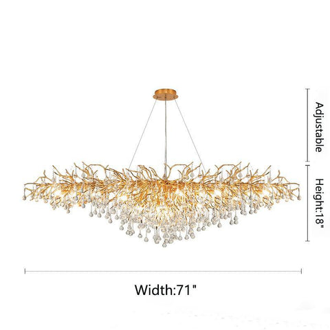 Housegent Tree Branch Kala Gold Branch Crystal Chandelier