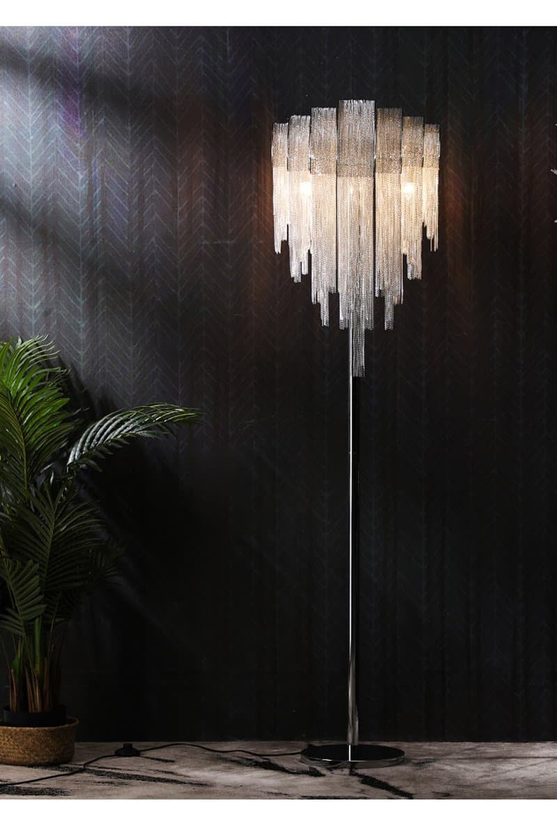 Alisa Luxury Hardware Aluminum Chain Tassel Floor Lamp