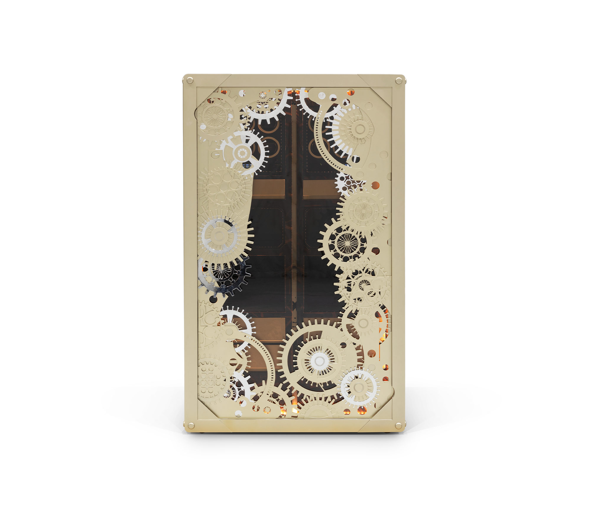 Baron Safe with Electric Opening System, Gold-Plated Brass
