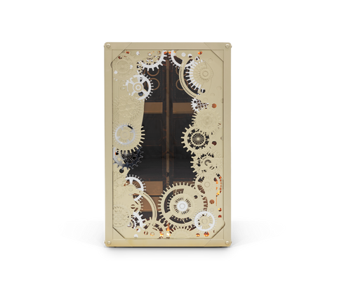 Baron Safe with Electric Opening System, Gold-Plated Brass