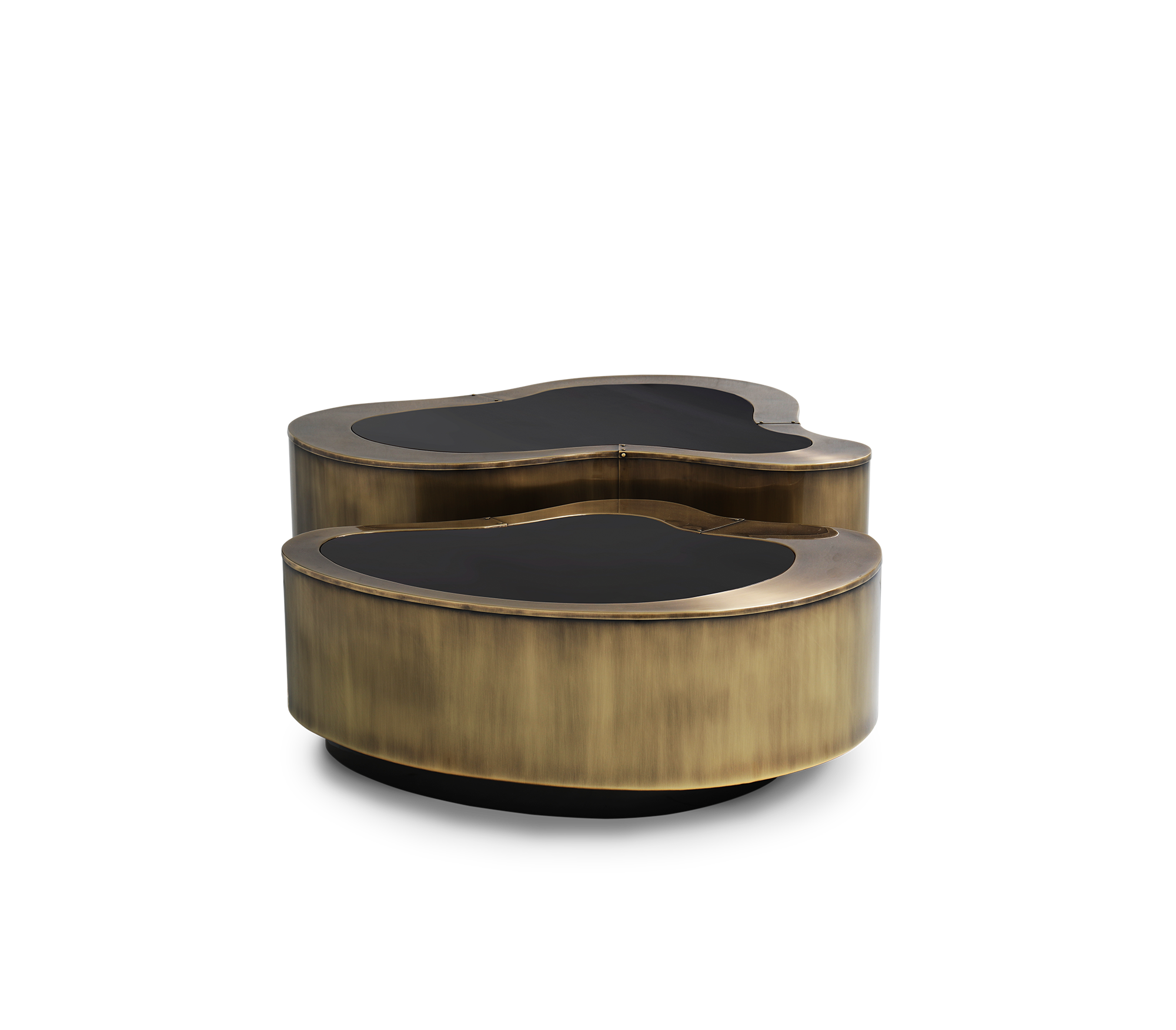 Brass Sculptural Form Coffee Table Living Room